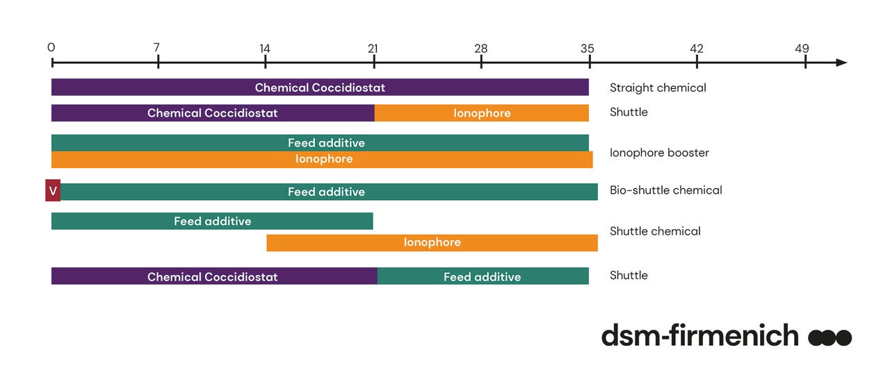 Abbildung 1. Beispiele für Rotations-, Shuttle- und Bio-Shuttle-Programme, die in der kommerziellen Produktion eingesetzt werden. Die verwendeten Programme und Deskriptoren können je nach Land und Produktkategorie variieren.