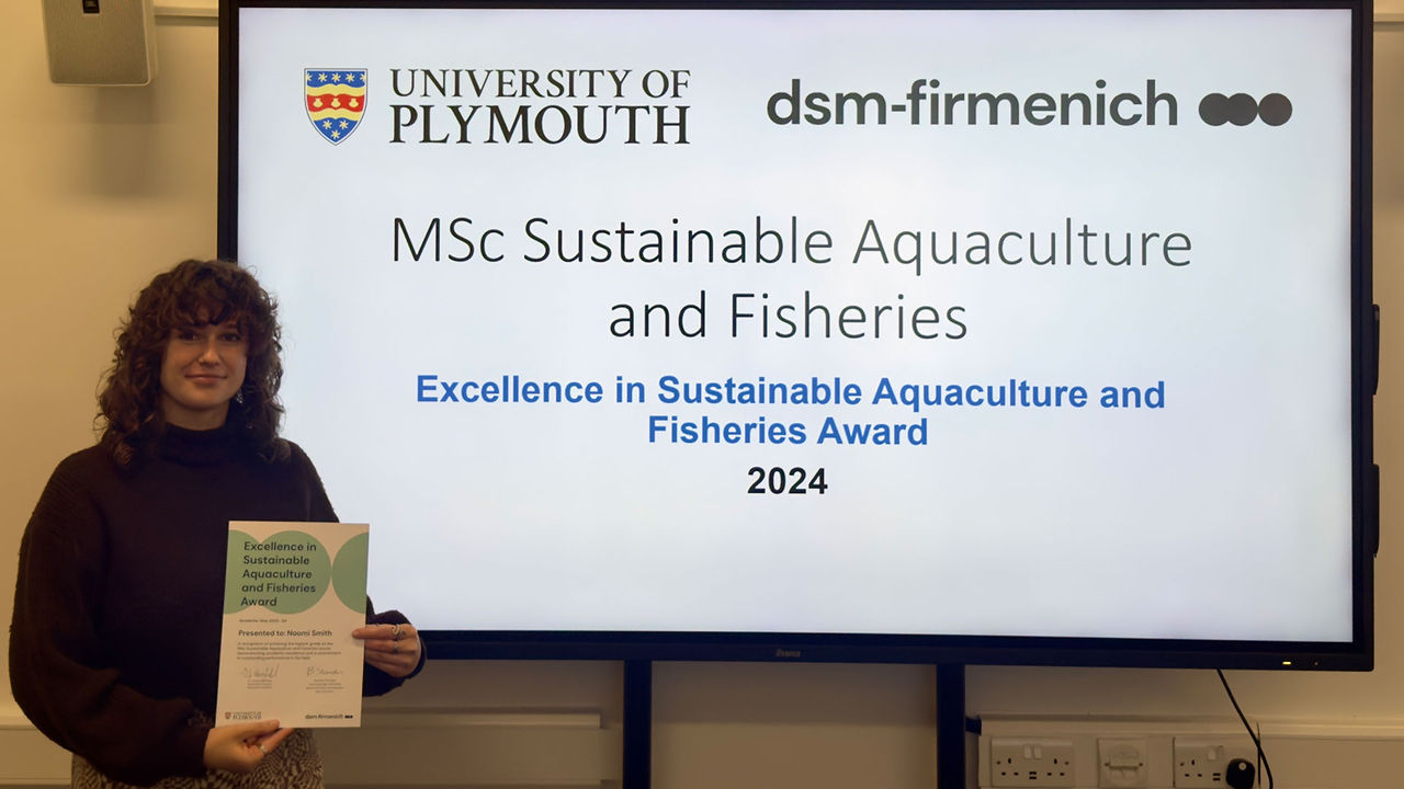 dsm-firmenich's 2024 Excellence in Sustainable Aquaculture and Fisheries Award winner Naomi Smith from the University of Plymouth UK