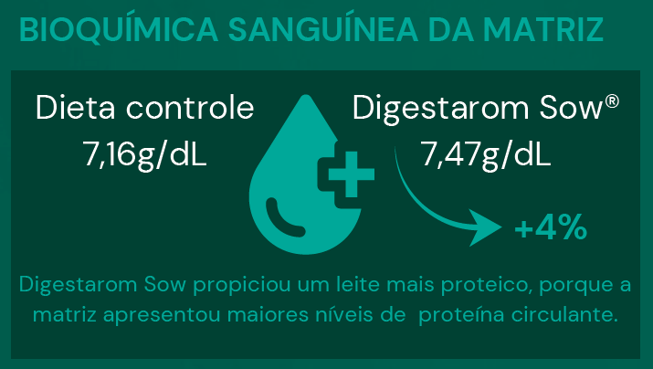 49 Matrizes em dieta controle e 44 Matrizes em dieta controle + suplementação com 150g/ton Digestarom Sow®
