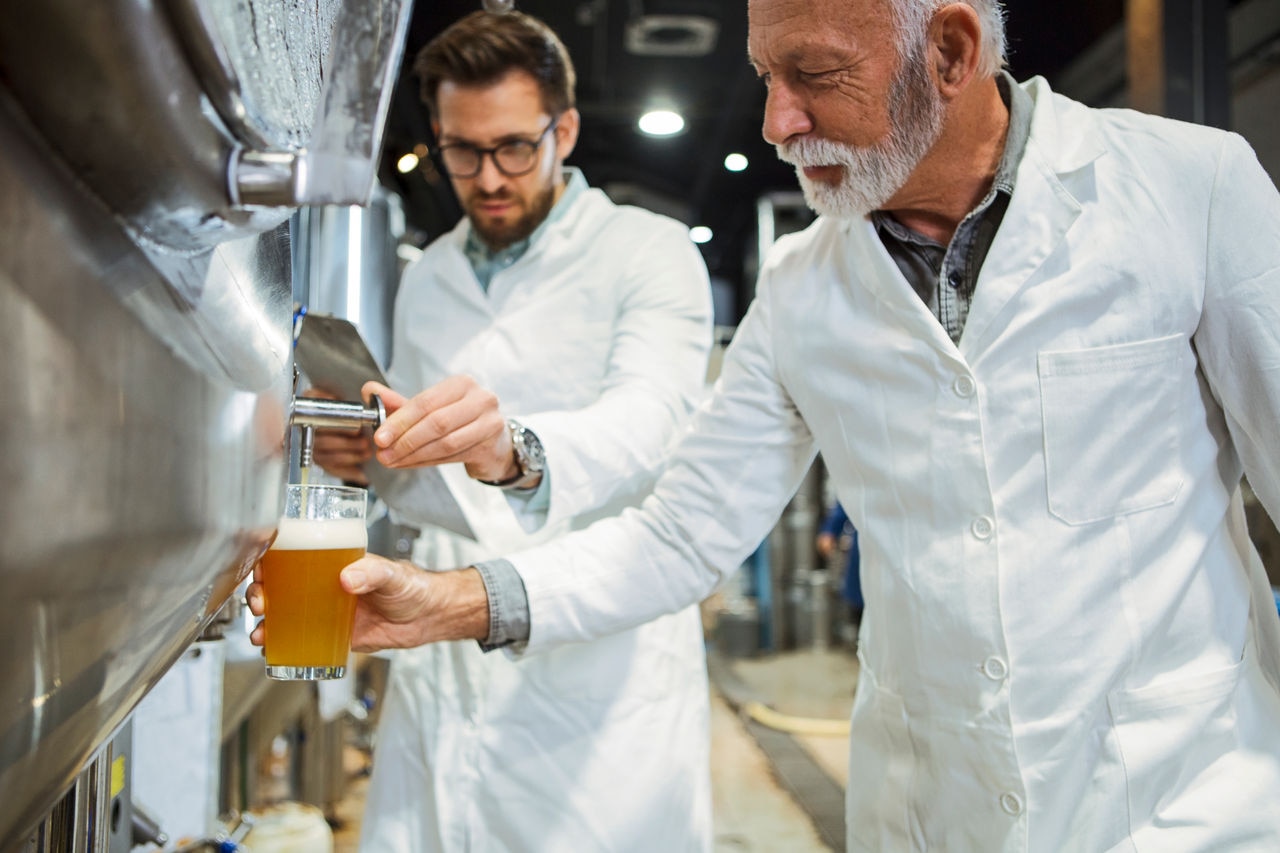 Supervisors at a brewery factory