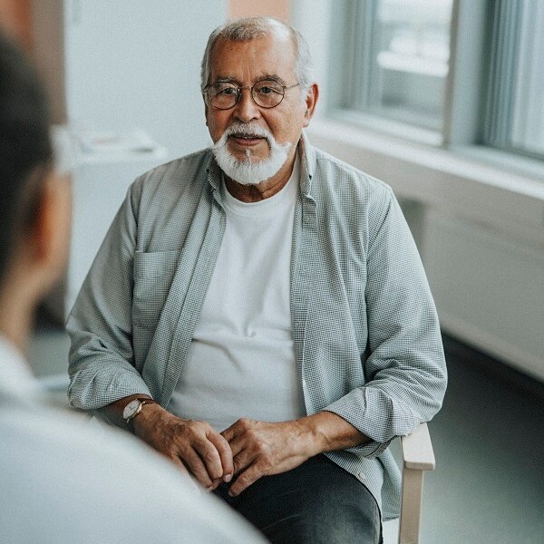 Senior male with glasses