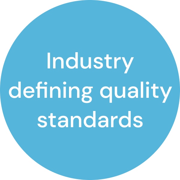 Industry defining quality standards icon