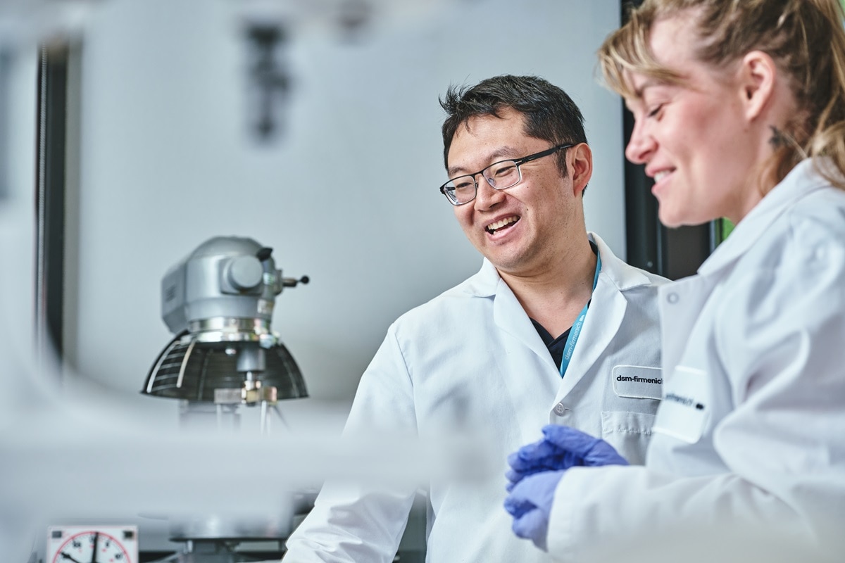 dsm-firmenich colleagues working in a lab