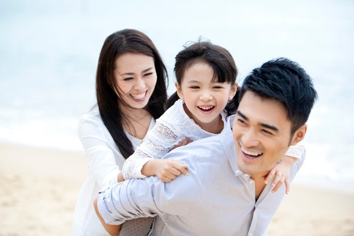 Happy oriental family 