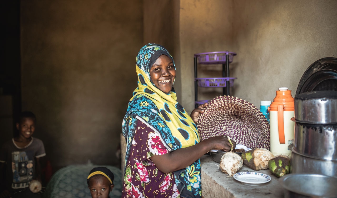 African women cooking in a kitchen