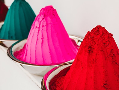 Pigments for the Holi festival in India