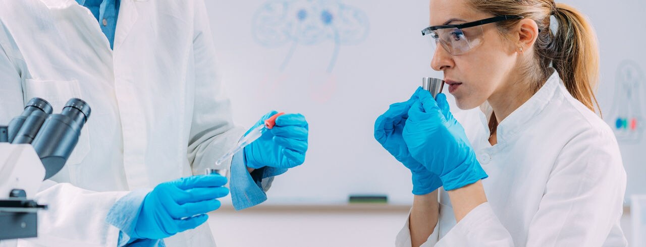 Olfaction or sense of smell research in olfaction laboratory.